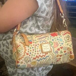 Dooney&Bourke whimsical Multicolor Artistic Shoulder Bag SALES FINAL SOLD AS IS